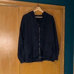 100% linen hooded jacket